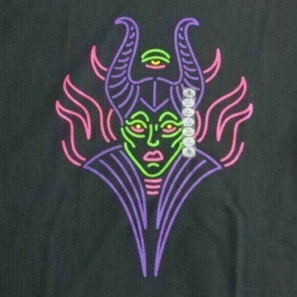 Maleficent Neon T-Shirt Sleeping Beauty Official Disney NWT Adult Shirt - Picture 3 of 6